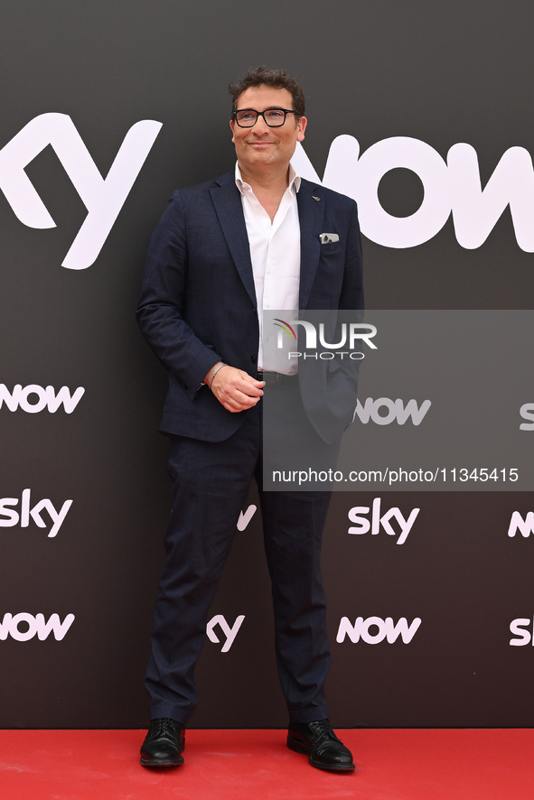 Alessio Viola is attending the Photocall SKY Program at Barberini Palace in Rome, Italy, on July 19, 2024 