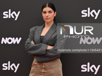 Maria Chiara Giannetta is attending the Photocall SKY Program at Barberini Palace in Rome, Italy, on July 19, 2024 (