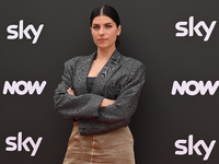 Maria Chiara Giannetta is attending the Photocall SKY Program at Barberini Palace in Rome, Italy, on July 19, 2024 (