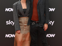 Maria Chiara Giannetta and Davide Marengo are attending the Photocall SKY Program at Barberini Palace in Rome, Italy, on July 19, 2024 (