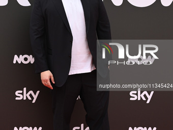 Salvatore Esposito is attending the Photocall SKY Program at Barberini Palace in Rome, Italy, on July 19, 2024 (