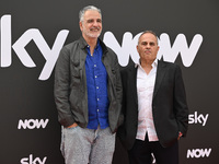 Giorgio Gherarducci and Marco Santin are attending the Photocall SKY Program at Barberini Palace in Rome, Italy, on July 19, 2024 (