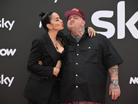 Paola Iezzi and Jake La Furia are attending the Photocall SKY Program at Barberini Palace in Rome, Italy, on July 19, 2024 (