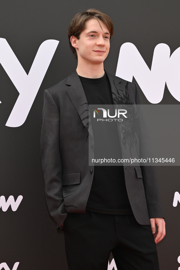 Elia Nuzzolo is attending the Photocall SKY Program at Barberini Palace in Rome, Italy, on July 19, 2024 