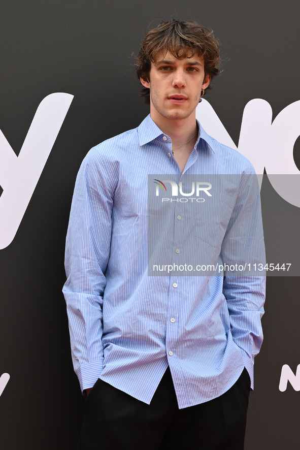 Matteo Giuggioli is attending the Photocall SKY Program at Barberini Palace in Rome, Italy, on July 19, 2024 