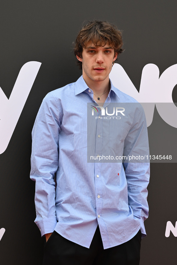 Matteo Giuggioli is attending the Photocall SKY Program at Barberini Palace in Rome, Italy, on July 19, 2024 