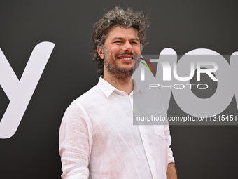 Sydney Sibilia is attending the Photocall SKY Program at Barberini Palace in Rome, Italy, on July 19, 2024 (