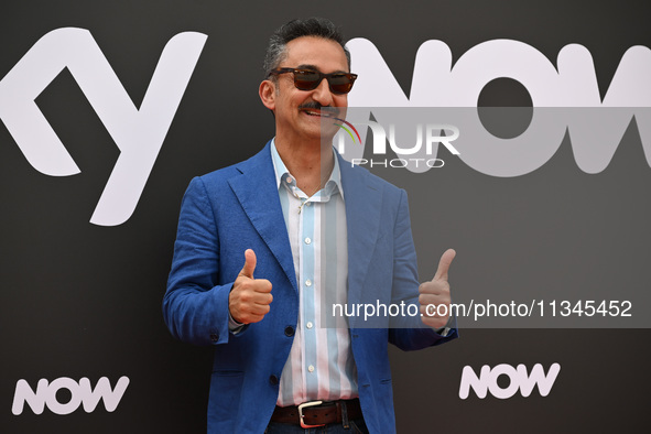 Nicola Savino is attending the Photocall SKY Program at Barberini Palace in Rome, Italy, on July 19, 2024 