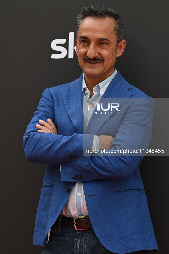 Nicola Savino is attending the Photocall SKY Program at Barberini Palace in Rome, Italy, on July 19, 2024 