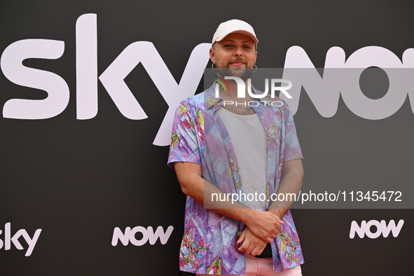 Francesco Gullo is attending the Photocall SKY Program at Barberini Palace in Rome, Italy, on July 19, 2024 