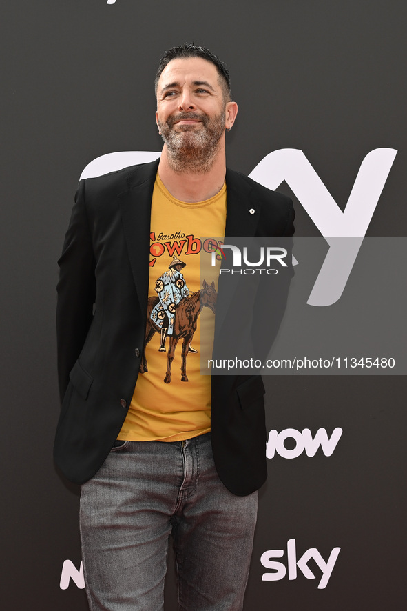 Pablo Trincia is attending the Photocall SKY Program at Barberini Palace in Rome, Italy, on July 19, 2024 