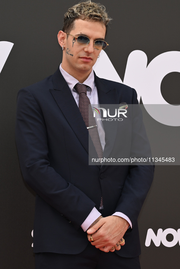 Achille Lauro is attending the Photocall SKY Program at Barberini Palace in Rome, Italy, on July 19, 2024 