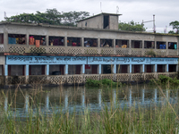 A view is showing a shelter made for flood-affected people in Companiganj, Sylhet, Bangladesh, on Thursday, June 20, 2024. In Sylhet, lashin...