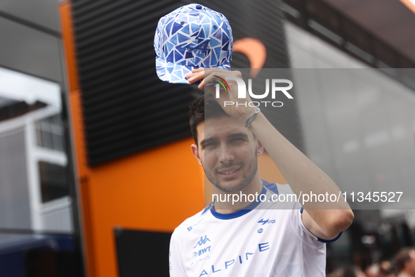 Esteban Ocon of Alpine ahead of the Formula 1 Spanish Grand Prix at Circuit de Barcelona-Catalunya in Barcelona, Spain on June 20, 2024. 