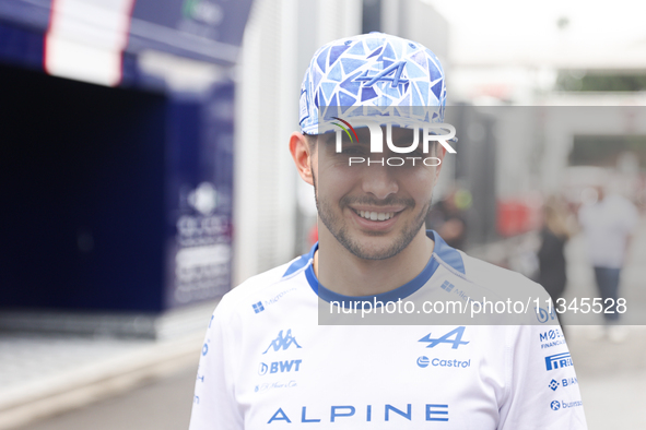 Esteban Ocon of Alpine ahead of the Formula 1 Spanish Grand Prix at Circuit de Barcelona-Catalunya in Barcelona, Spain on June 20, 2024. 