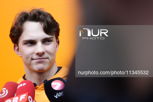 Oscar Piastri of McLaren ahead of the Formula 1 Spanish Grand Prix at Circuit de Barcelona-Catalunya in Barcelona, Spain on June 20, 2024. 