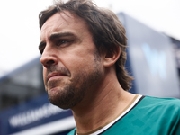 Fernando Alonso of Aston Martin Aramco ahead of the Formula 1 Spanish Grand Prix at Circuit de Barcelona-Catalunya in Barcelona, Spain on Ju...