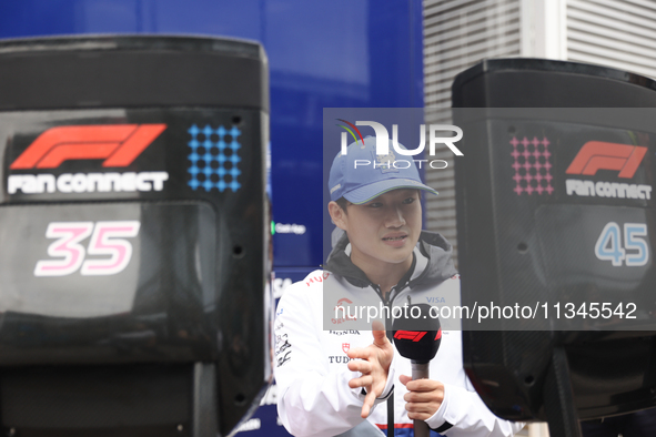 Yuki Tsunoda of RB ahead of the Formula 1 Spanish Grand Prix at Circuit de Barcelona-Catalunya in Barcelona, Spain on June 20, 2024. 