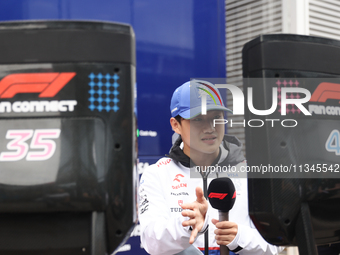 Yuki Tsunoda of RB ahead of the Formula 1 Spanish Grand Prix at Circuit de Barcelona-Catalunya in Barcelona, Spain on June 20, 2024. (