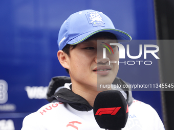 Yuki Tsunoda of RB ahead of the Formula 1 Spanish Grand Prix at Circuit de Barcelona-Catalunya in Barcelona, Spain on June 20, 2024. (