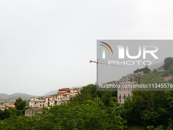 A hazy landscape is seen in L’Aquila, Italy, on June 20th, 2024. High atmospheric pressure from Africa (african anticyclone) is generating a...