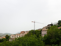 A hazy landscape is seen in L’Aquila, Italy, on June 20th, 2024. High atmospheric pressure from Africa (african anticyclone) is generating a...