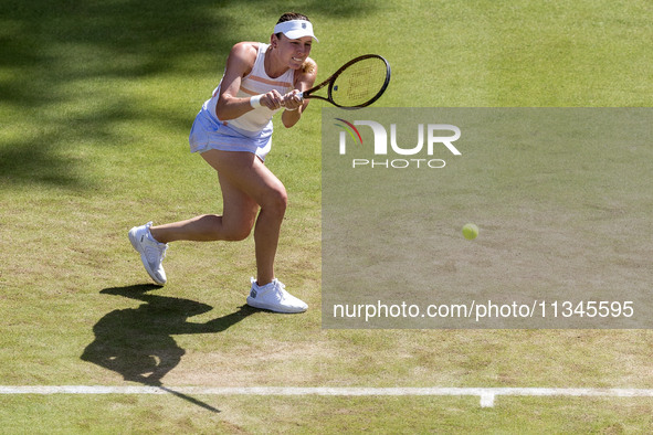 Ekaterina Alexandrova is participating in the ecotrans Ladies Open, WTA 500 tournament in Berlin, Germany, on June 20, 2024. 