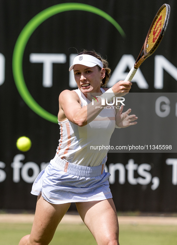 Ekaterina Alexandrova is participating in the ecotrans Ladies Open, WTA 500 tournament in Berlin, Germany, on June 20, 2024. 