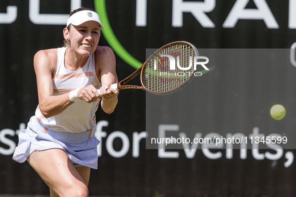 Ekaterina Alexandrova is participating in the ecotrans Ladies Open, WTA 500 tournament in Berlin, Germany, on June 20, 2024. 