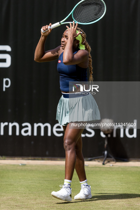 Coco Gauff is participating in the ecotrans Ladies Open, a WTA 500 tournament, in Berlin, Germany, on June 20, 2024. 