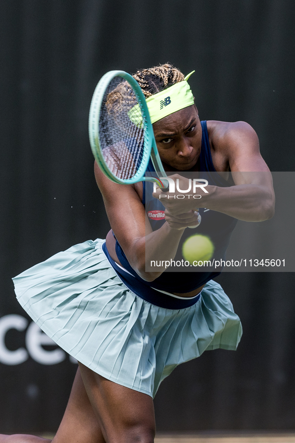 Coco Gauff is participating in the ecotrans Ladies Open, a WTA 500 tournament, in Berlin, Germany, on June 20, 2024. 