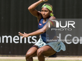 Coco Gauff is participating in the ecotrans Ladies Open, a WTA 500 tournament, in Berlin, Germany, on June 20, 2024. (