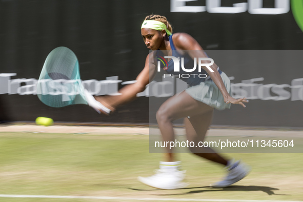 Coco Gauff is participating in the ecotrans Ladies Open, a WTA 500 tournament, in Berlin, Germany, on June 20, 2024. 