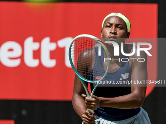 Coco Gauff is participating in the ecotrans Ladies Open, a WTA 500 tournament, in Berlin, Germany, on June 20, 2024. (