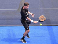 Paquito Navarro and Juan Lebron are competing in the Round of 16 of the BNL Italy Major Premier Padel at Foro Italico in Rome, Italy, on Jul...