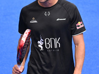 Paquito Navarro and Juan Lebron are competing in the Round of 16 of the BNL Italy Major Premier Padel at Foro Italico in Rome, Italy, on Jul...