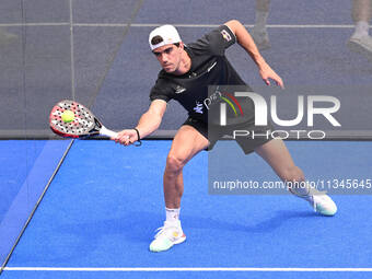 Paquito Navarro and Juan Lebron are competing in the Round of 16 of the BNL Italy Major Premier Padel at Foro Italico in Rome, Italy, on Jul...