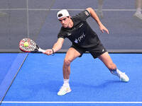 Paquito Navarro and Juan Lebron are competing in the Round of 16 of the BNL Italy Major Premier Padel at Foro Italico in Rome, Italy, on Jul...