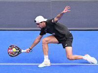 Paquito Navarro and Juan Lebron are competing in the Round of 16 of the BNL Italy Major Premier Padel at Foro Italico in Rome, Italy, on Jul...