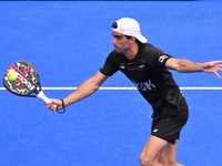 Paquito Navarro and Juan Lebron are competing in the Round of 16 of the BNL Italy Major Premier Padel at Foro Italico in Rome, Italy, on Jul...