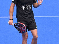 Paquito Navarro and Juan Lebron are competing in the Round of 16 of the BNL Italy Major Premier Padel at Foro Italico in Rome, Italy, on Jul...