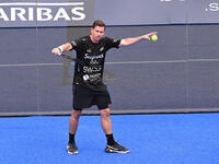 Paquito Navarro and Juan Lebron are competing in the Round of 16 of the BNL Italy Major Premier Padel at Foro Italico in Rome, Italy, on Jul...