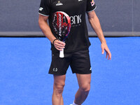 Paquito Navarro and Juan Lebron are competing in the Round of 16 of the BNL Italy Major Premier Padel at Foro Italico in Rome, Italy, on Jul...