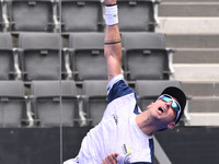 Victor Ruiz and Lucas Bergamini are competing in the Round of 16 of the BNL Italy Major Premier Padel at Foro Italico in Rome, Italy, on Jul...