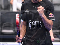 Paquito Navarro and Juan Lebron are competing in the Round of 16 of the BNL Italy Major Premier Padel at Foro Italico in Rome, Italy, on Jul...