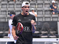 Paquito Navarro and Juan Lebron are competing in the Round of 16 of the BNL Italy Major Premier Padel at Foro Italico in Rome, Italy, on Jul...