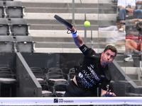 Paquito Navarro and Juan Lebron are competing in the Round of 16 of the BNL Italy Major Premier Padel at Foro Italico in Rome, Italy, on Jul...