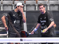 Paquito Navarro and Juan Lebron are competing in the Round of 16 of the BNL Italy Major Premier Padel at Foro Italico in Rome, Italy, on Jul...