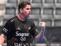 Paquito Navarro and Juan Lebron are competing in the Round of 16 of the BNL Italy Major Premier Padel at Foro Italico in Rome, Italy, on Jul...