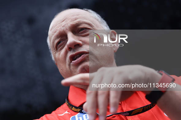 Frederic Vasseur ahead of the Formula 1 Spanish Grand Prix at Circuit de Barcelona-Catalunya in Barcelona, Spain on June 20, 2024. 